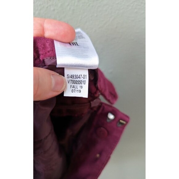 Banana Republic Women's Maroon Sloan Gold Button Pants Size 0 - Picture 6 of 6